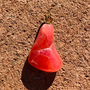 RHODOCHROSITE PENDANT - With Bail - Genuine Stone Jewelry - Crystal Gift - Healing Crystal - Meditation Stone - 11g