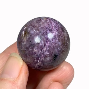 31mm CHAROITE SPHERE - Natural Crystal Ball - Genuine Polished Stone - Healing Crystal - Meditation Stone - Display - Gift - 38g