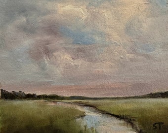 Original 4.5 X 7 Inch Oil Landscape Painting