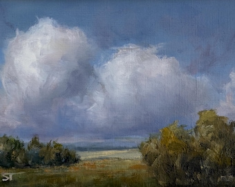 Original 5x7 Inch Oil Landscape Painting, Plein Air Painting, Peaceful Nature Art, Small Impressionistic Artwork