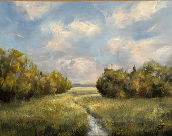 Original 6 X 8 Inch Oil Landscape Painting