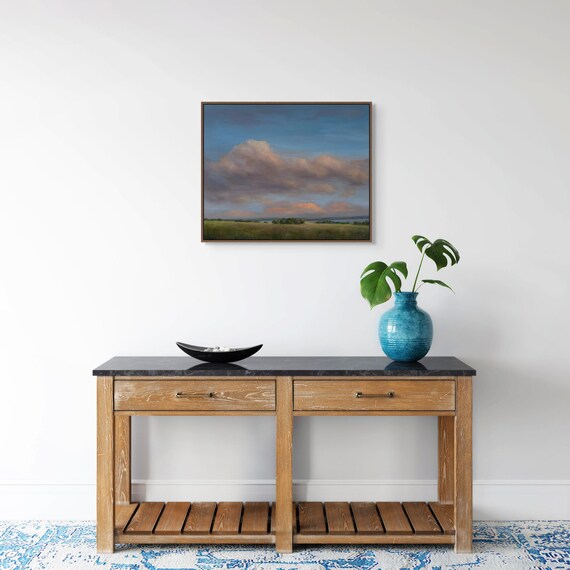 Large Original 20 X 24 Inch Oil Landscape Painting- Dramatic Sky