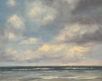 Original 10 X 8 Inch Oil Seascape Painting