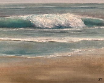 Original 5 X 7 Inch Oil Seascape Painting