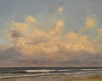 Original 5 X 7 Inch Oil Seascape Painting
