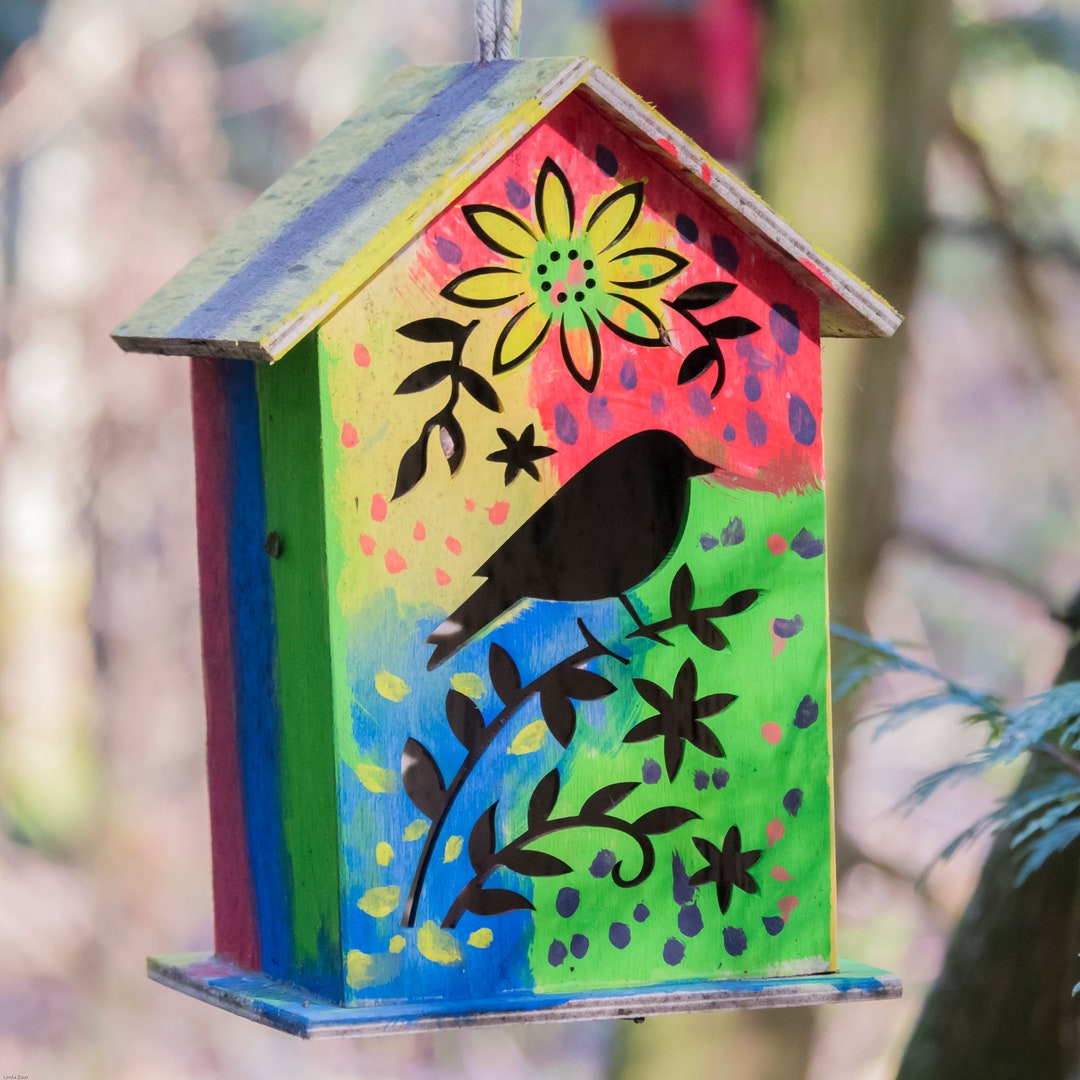 COLORFUL BIRDHOUSE Bird/fairy House Photo Whimsical Photo Etsy