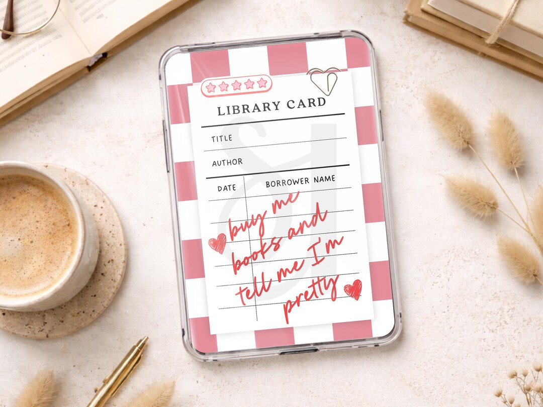 Library Card Kindle Insert for Readers Cardstock E-reader Insert - Etsy