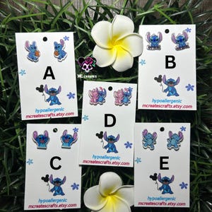 Ohana Earrings/Lilo and Stitch/Stud Earrings/Nickel Free