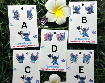Ohana Earrings/Lilo and Stitch/Stud Earrings/Nickel Free