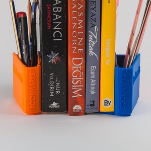 Bookend with Bookmark&Pen Holder, Book Shaped Nursery Accessory image 1