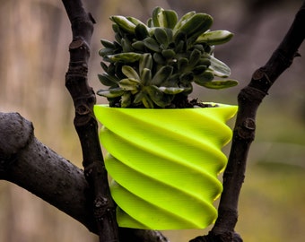 Geometric Spiral Succulent Planter, Modern 3D Printed Pot