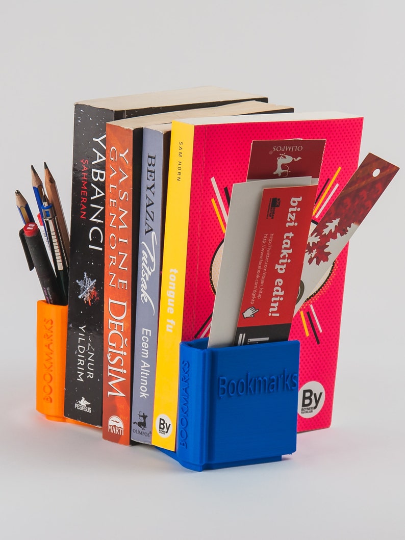Bookend with Bookmark&Pen Holder, Book Shaped Nursery Accessory image 2