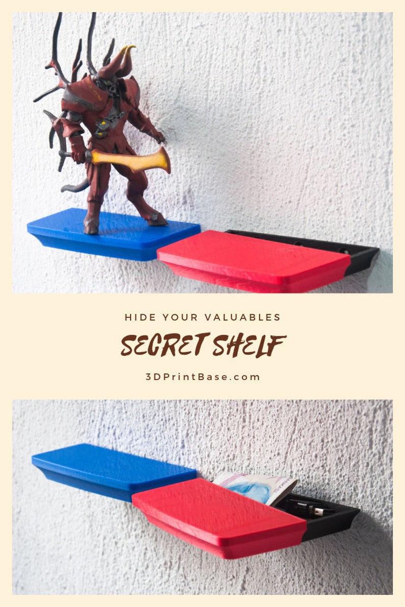 3D Printed Secret Floating Shelf | Hidden Storage - Etsy Canada