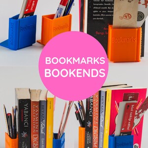 Bookend with Bookmark&Pen Holder, Book Shaped Nursery Accessory image 7