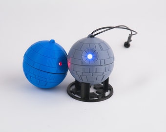 STAR WARS  Christmas Ornaments, Death Star Ornament with Led Light, Stand with Rebel Alliance logo, 2025 New Year Decor, 3D Printed
