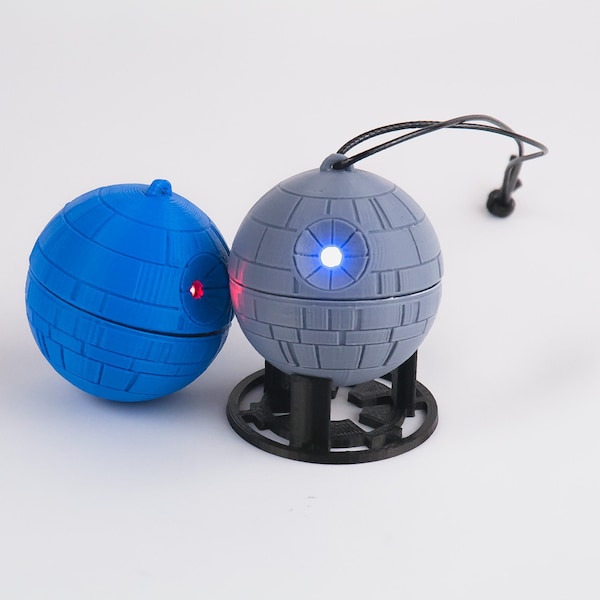 STAR WARS Kerstornamenten, Death Star Ornament met Led-licht, Stand met Rebel Alliance-logo, 2023 Nieuwjaarsdecor, 3D-geprint