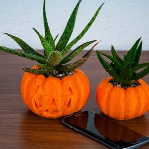 Halloween Planter, Pumpkin Decorations, 3D Printed Planters, Air Plant Pot for mom&her, Cute garden gift ideas for girlfriend from boyfriend image 6