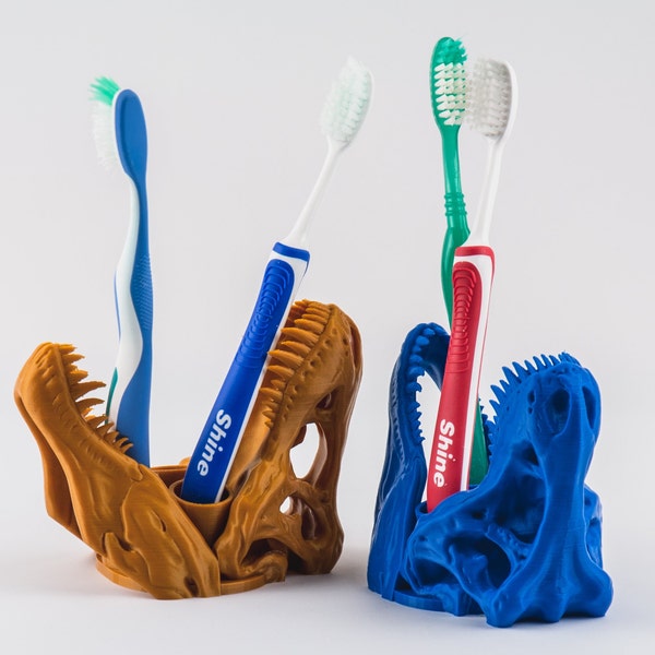 T-Rex Toothbrush holder - Trex bathroom accessories - dinosaur toothbrush stand -  kids toothbrush