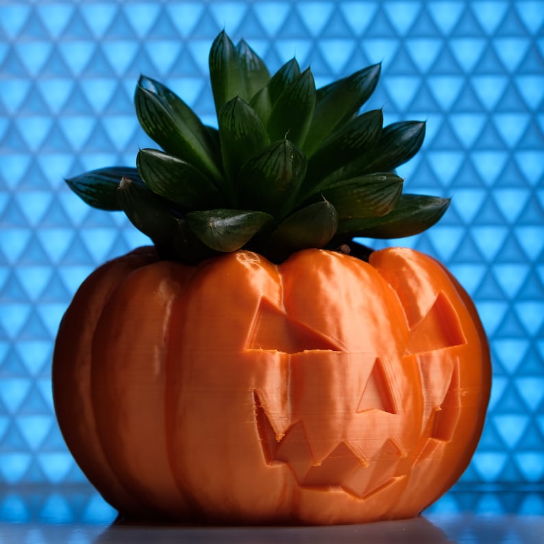 Halloween Planter, Pumpkin Decorations, 3D Printed Planters, Air Plant Pot for mom&her, Cute garden gift ideas for girlfriend from boyfriend image 7