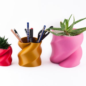 Twisted Herz Sukkulenten Pflanzer, Weihnachtsgeschenk, Neujahrsgeschenk, 3D gedruckte Wohnkultur, Make-up-Veranstalter, Urlaub Geschenk Set