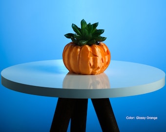 3D Printed Halloween Pumpkin Planter, Spooky Fall Decor