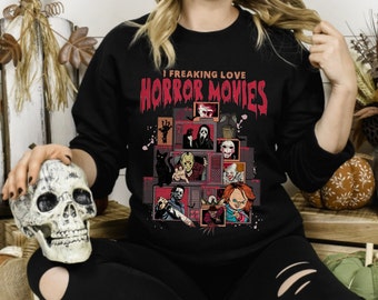 I Freakin Love Horror Movies Halloween Shirt Adult, Adult Halloween Shirt, Horror Shirts Adults, Horror Halloween Shirt, Halloween Fashion