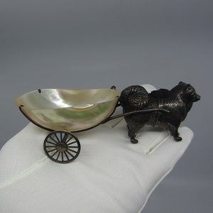 Antik British Adie & Lovekin Miniatur Silber Figur Hund Zugrad Wagen Novelty Pin Kissen Chester 1911 Exquisite Sammler Geschenk