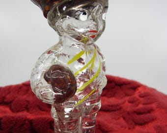 Flacon de parfum vintage ou antique suédois Henrik Gahns Petit footballeur / joueur de football Bouchon en plastique ou en bakélite des années 1920 Fabriqué en Suède