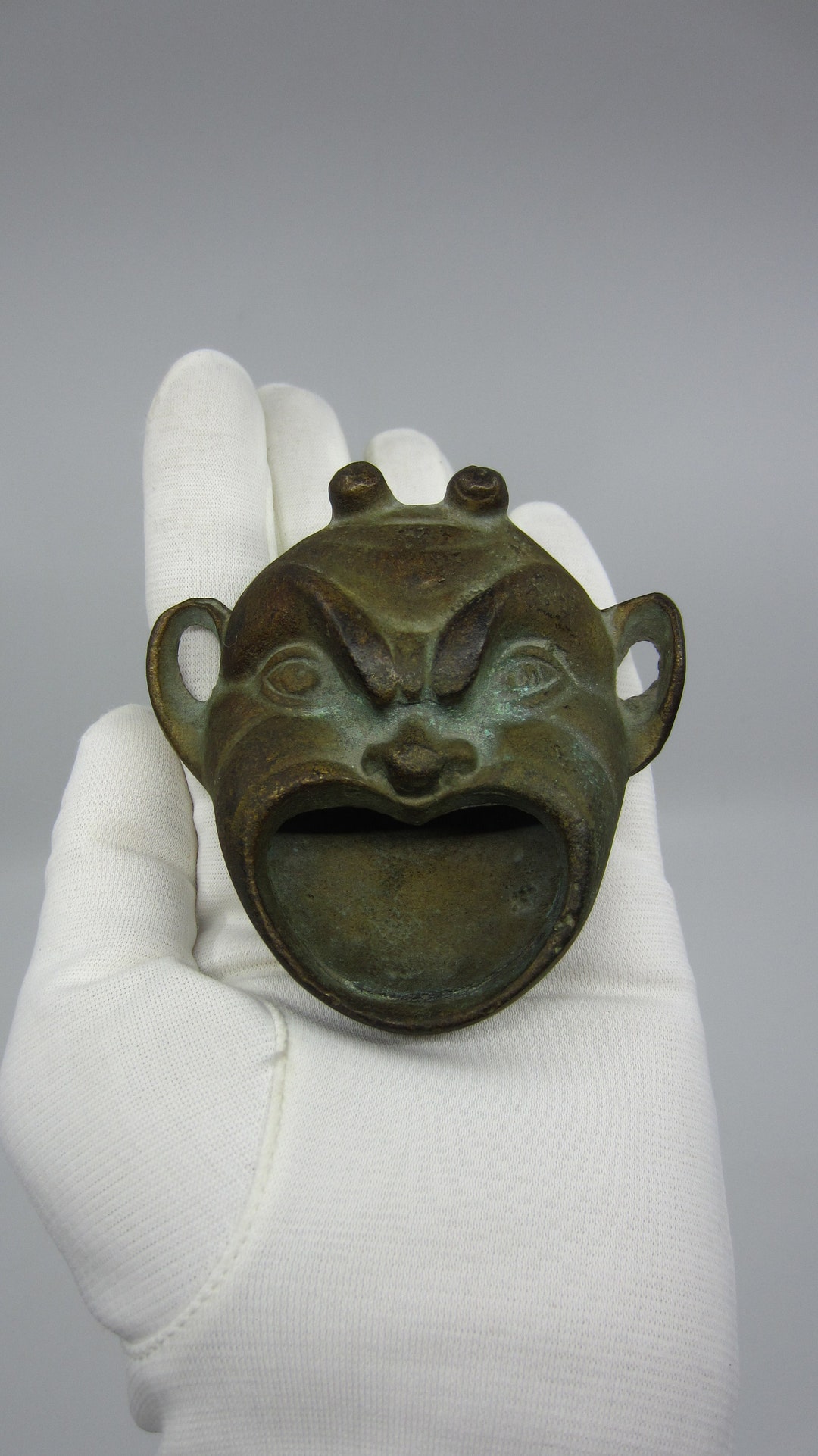 Vintage Devil's Head Ashtray / Paperweight / Incense Burner Faun Satyr