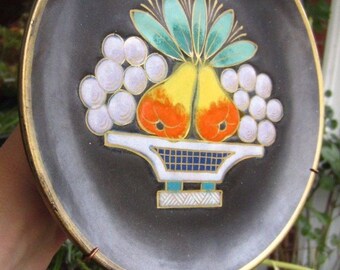 Vintage Swedish Upsala Ekeby Einar Törning Art Deco Black Hand
