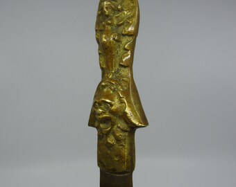 Grand Coupe-papier Ancien En Bronze Français XIXème - Objet De Collection Ciselé 29,5 Cm