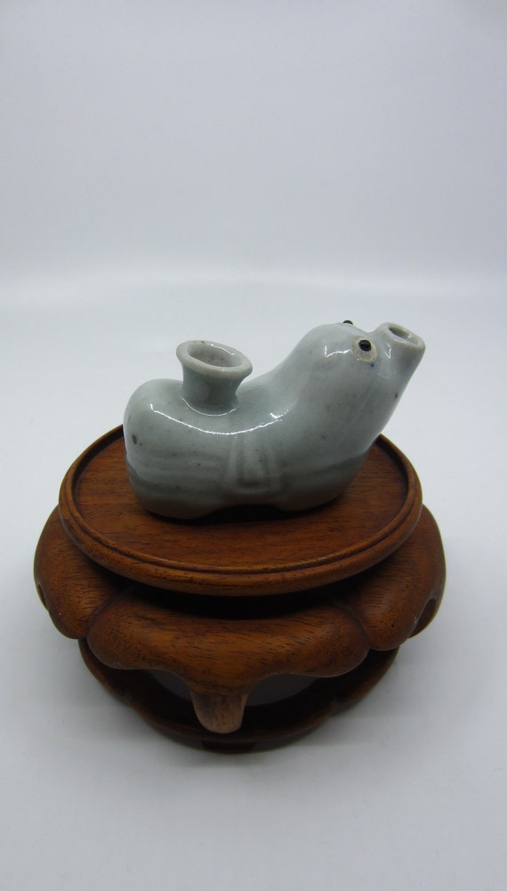水注□古い青磁 水差し 時代物 古玩 唐物 中国 古美術 時代物 骨董品