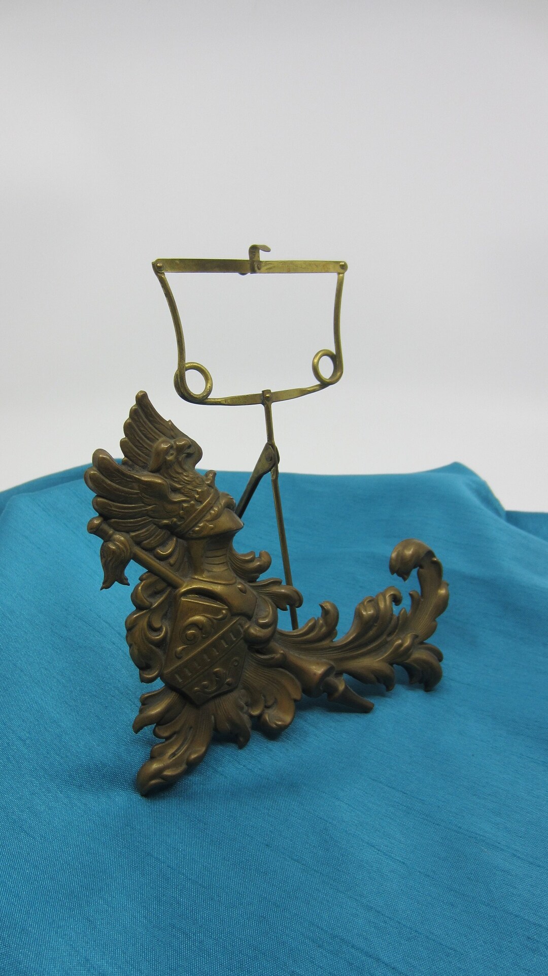 Antique German Brass Menu Holder / Picture or Photograph Display Stand