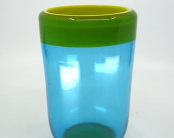 Vintage Zweedse Lindshammar glazen vaas Designer Gösta Sigvard jaren 80? Scandinavisch design Funky kunstglas modernistisch cadeau Made in Sweden