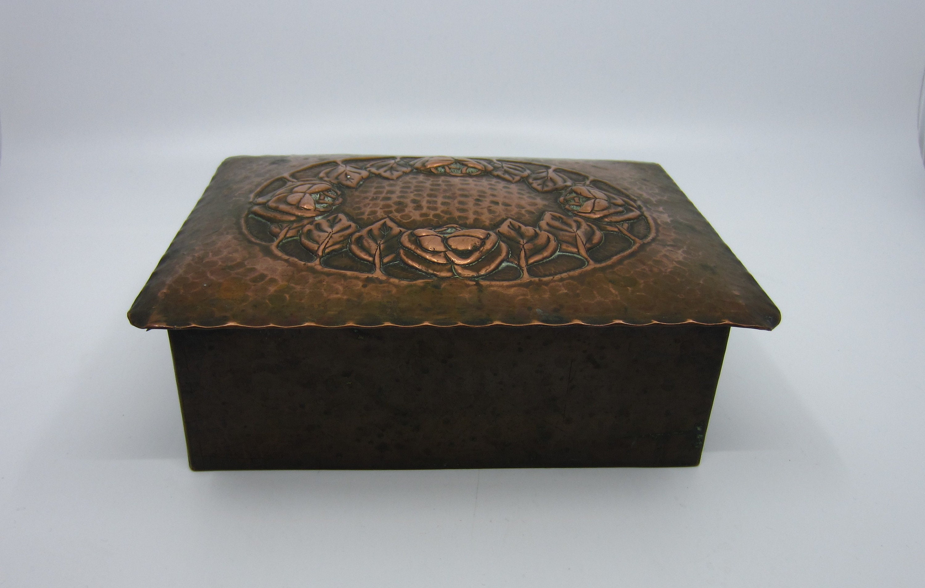 Antique Swedish Copper Jewelry Box Arts & Crafts Style Etsy