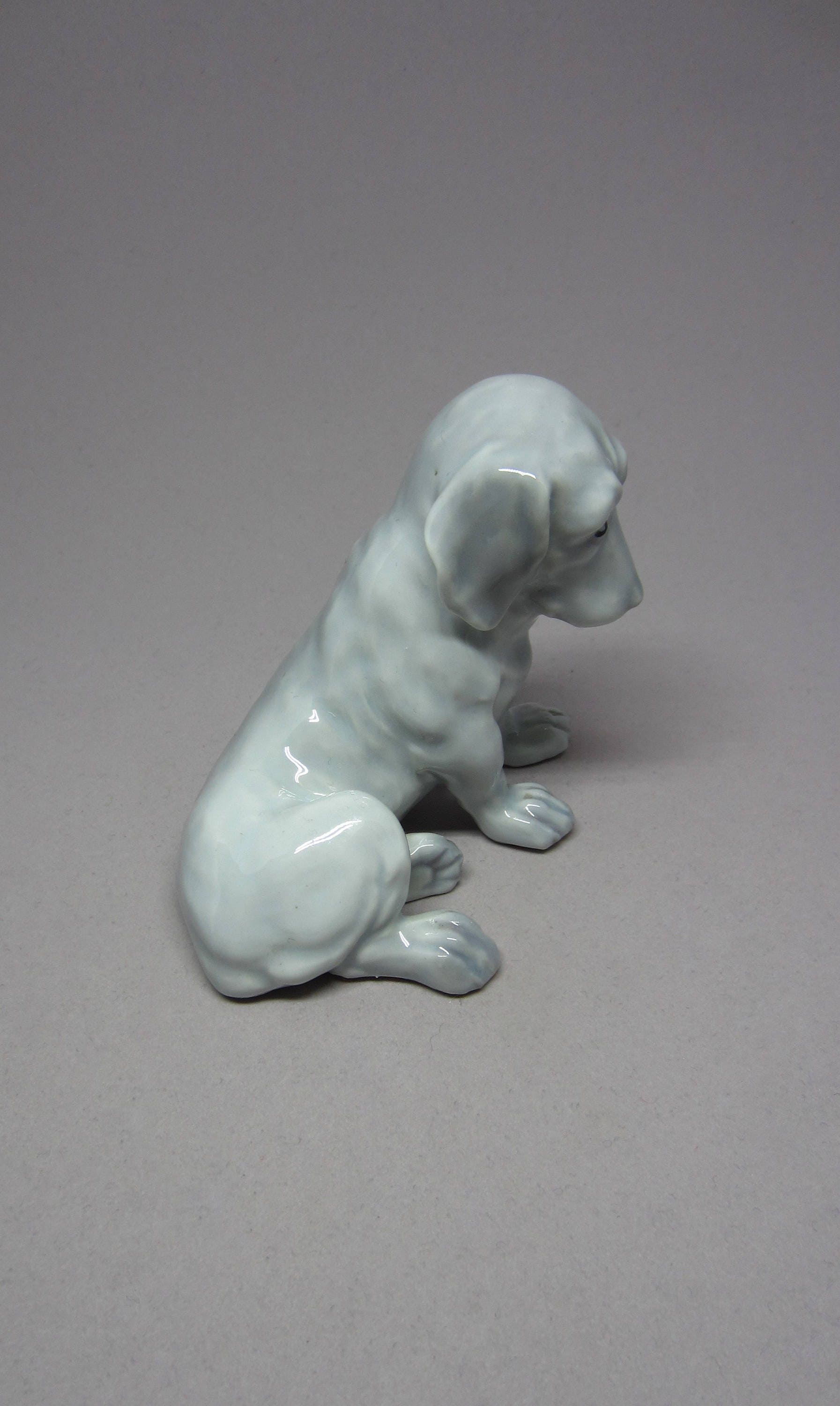 Antique German Gebruder Heubach Glazed Porcelain Dog Statuette | Etsy