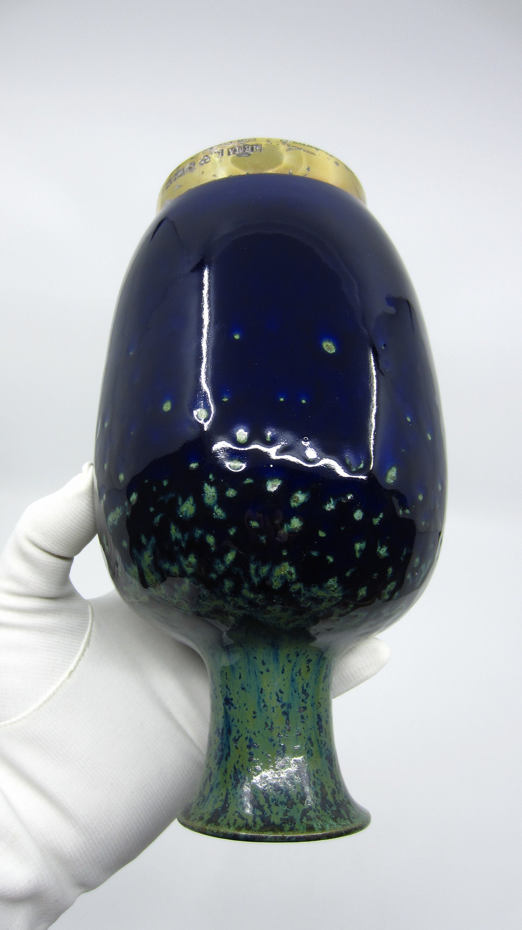Grand Vase Céramique Bleu Unique - Carl-Harry Stålhane Pour Designhuset Rörstrand 1973