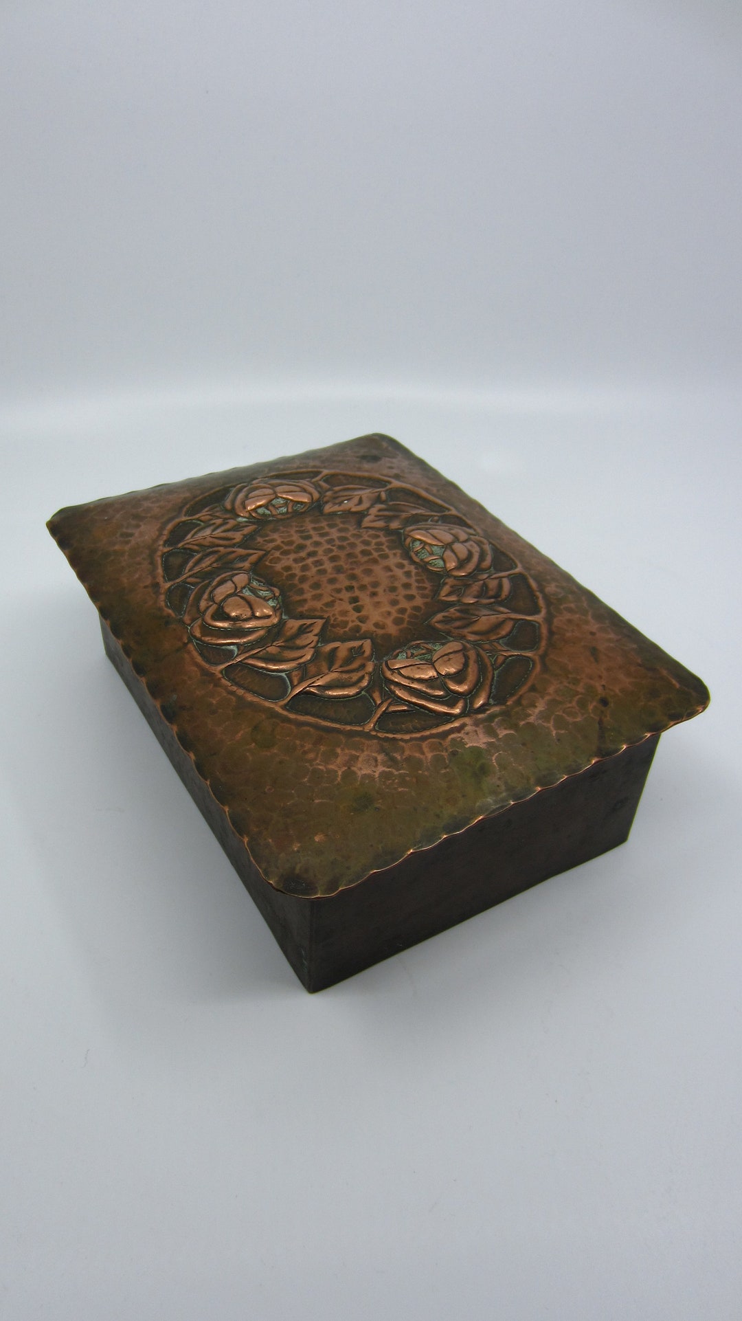 Antique Swedish Copper Jewelry Box Arts & Crafts Style Etsy