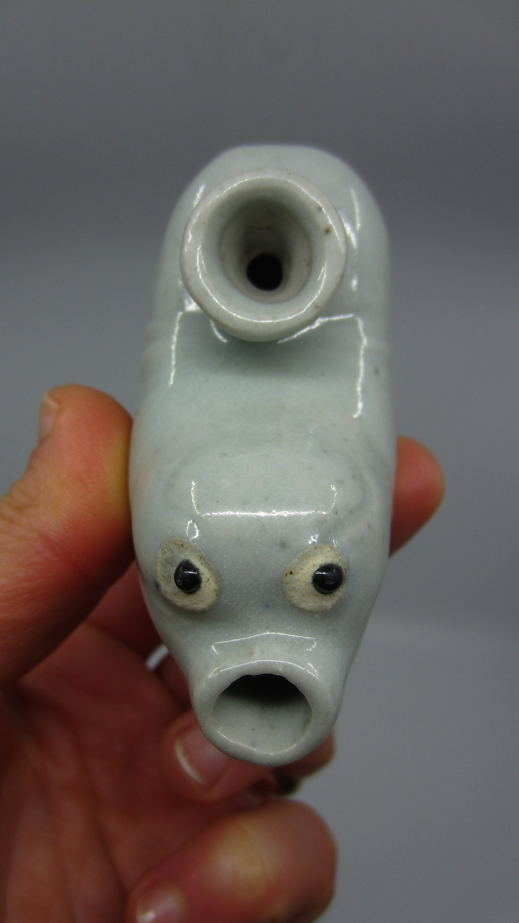 アンティークの中国/韓国の青磁陶器の水差し、かわいい神話上の動物の