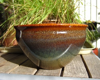 Vintage Swedish Rörstrand glazed ceramic bowl / pot Scandinavian pottery Nordic ceramics Rustic style decor Charming gift Made in Sweden