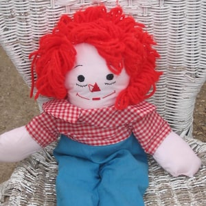Raggedy Andy - Cloth Doll - Yarn Hair - Vintage - Original Clothes