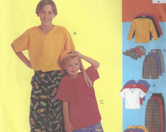 McCalls 9206 - Uncut Kids playclothes sewing pattern - 1990s fashion - Shirt, Shorts, Pants, Hat