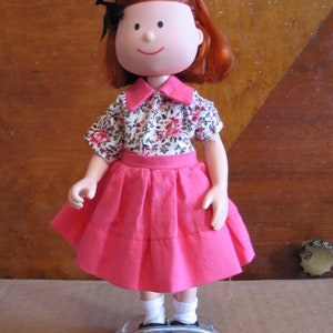 Vestido saia rosa feito à mão - serve para Ginny ou Alexanderkins