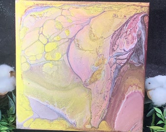 Spotted Golden Painting, Paint Pour Painting, Fluid Art, Acrylic Painting, Gold Painting