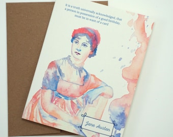 Jane Austen Birthday Card - Literary Birthday Card - Book Club Birthday Card