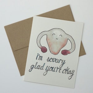 Hysterectomy Recovery Card - Hysterectomy Get Well Card - Hysterectomy Humor Card