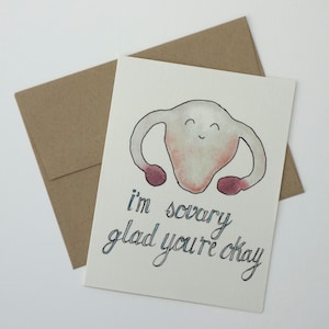 Hysterectomy Recovery Card - Hysterectomy Get Well Card - Hysterectomy Humor Card