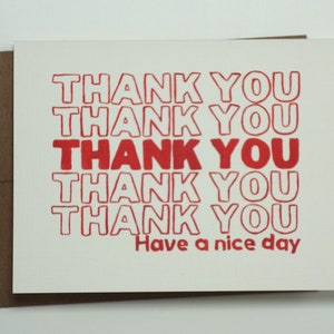 Shopping Bag inspired thank you card - Thank you Bag Card - Thank you have a nice day card