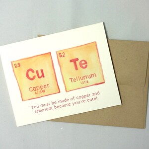 Cartão de Dia dos Namorados com humor científico - Piada de Química Nerdy Valentine - Cartão Geeky de Dia dos Namorados ou Aniversário