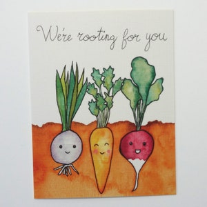 Nous nous enracinons pour vous - Carte d’encouragement de groupe / Carte d’encouragement de groupe - Carte de récupération mignonne aquarellée - Carte de remise en état de collègue Get Well Soon